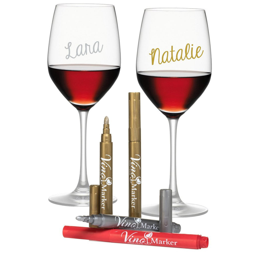 Wine Glasses Permanent Pen To Write On Glass Haute Soireé Vino