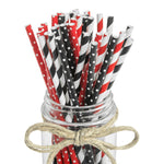 Red & Black Paper Straws (100 Pack)