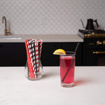 Red & Black Paper Straws (100 Pack)