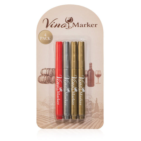 Vino Marker Metallic Wine Glass Pens (4 Pack)