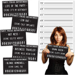 Birthday Party Mugshot Signs With Backdrop (20 Pack)